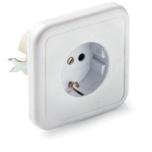 Famatel Base de empotrar 16A con toma de tierra con portacontactos en porcelana