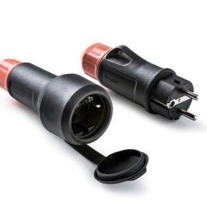 Famatel Pack clavija móvil 16A + base móvil 16A alta resistencia al impacto IP54