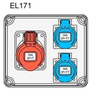 IDE COFRET DERIVACIÓN IP54 CON TOMAS DE CORRIENTE (EL171) Referencia: 40936