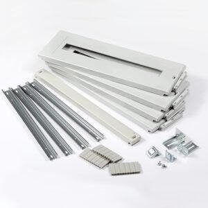 IDE KIT TAPAS PLÁSTICAS SUPERFICIE + RAÍL DIN (5 TAPAS 200 + 1 TAPA CIEGA 50) Referencia: S120P200