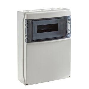IDE COFRET IP65 PARA TOMAS DE CORRIENTE 1x12 MÓDULOS VENTANA TRANSPARENTE Referencia: CSN12PT