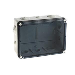 IDE CAJA DE DERIVACIÓN IP65 197x260x100 CON CONOS TAPA TRANSPARENTE Referencia: EVT231