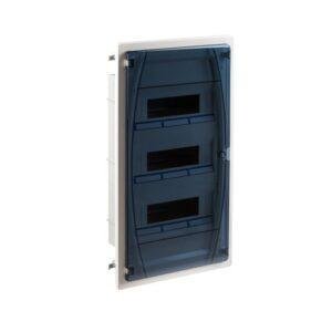 IDE CAJA DISTRIBUCIÓN IP40 EMPOTRAR PARED HUECA 3x12 (36) MÓDULOS PUERTA TRANSPARENTE Referencia: GPE36PT3F/PH
