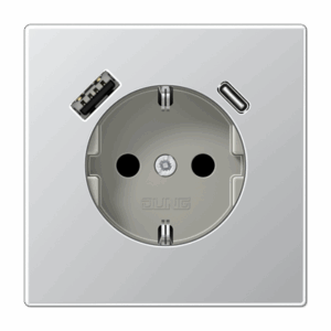 Jung Enchufe con USB-AC LS aluminio