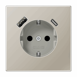 Jung Enchufe con USB-AC LS acero