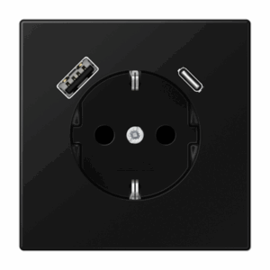 Jung Enchufe SCHUKO® c/ USB-AC LS negro mate
