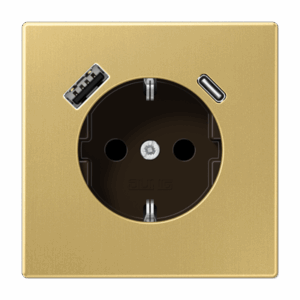 Jung Enchufe con USB-AC LS latón classic