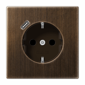 Jung Enchufe con USB-C LS latón antik