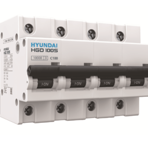 Interruptor magnetotérmico Hyundai Electric HGD 4P 100 A Curva C 10 kA para cuadro eléctrico - HGD100S-4P100C