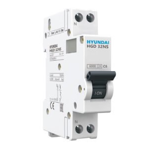 Interruptor magnetotérmico Hyundai Electric HGD 1P+N 10 A Curva C 6 kA para cuadro eléctrico - HGD32-NSN1010C