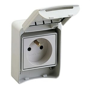 Schneider 81140 Base empotrar con brida 10/16A 2P+TT 1 toma gris