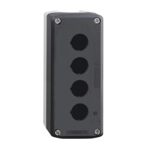 Schneider XALD04 Caja gris claro con tapa gris antracita con taladro 4