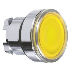Schneider ZB4BW383 Cabeza pulsador luminoso amarillo LED con lente
